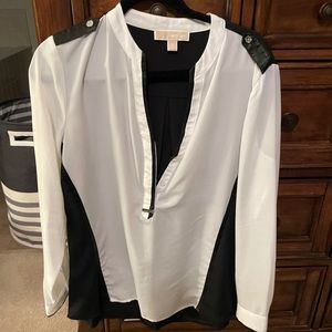 Michael Kors black & white blouse